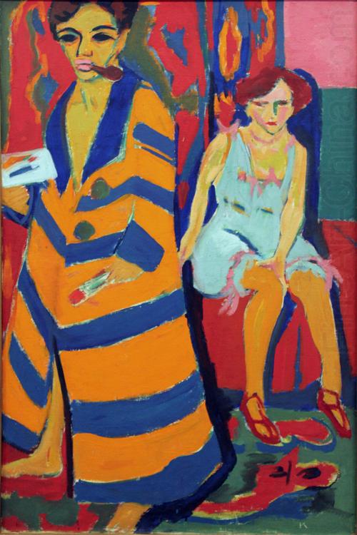 self-Portrait with Model (nn03), Ernst Ludwig Kirchner